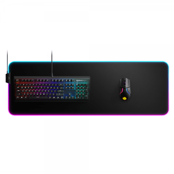 ⁦משטח גיימינג מואר SteelSeries QcK Prism Cloth RGB XL⁩ – תמונה ⁦2⁩