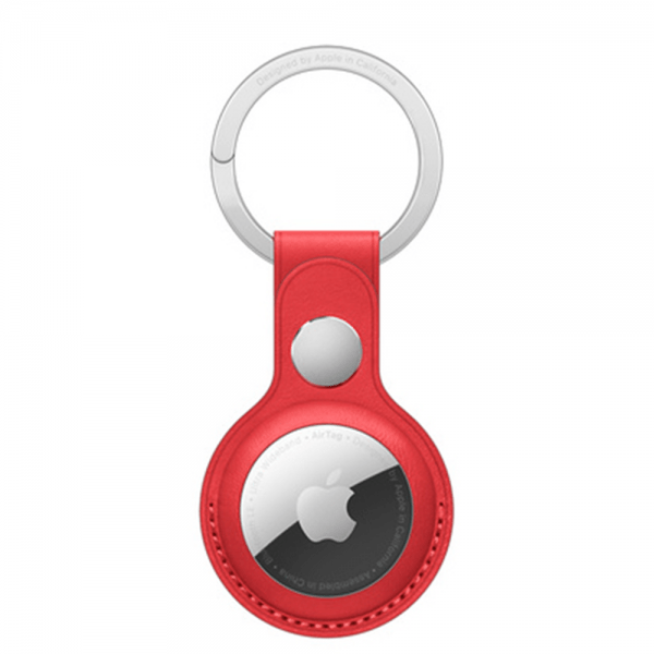 מחזיק מפתחות לאייר תג - Apple AirTag Leather Key Ring צבע - Red