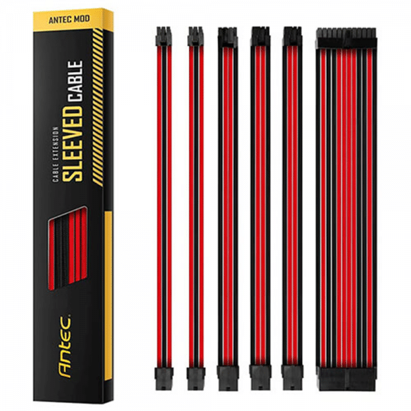 סט מאריכים לכבל מתח ANTEC PSU Sleeved Extension Cable Black/Red