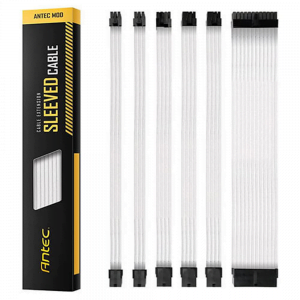 סט מאריכים לכבל מתח ANTEC PSU Sleeved Extension Cable White