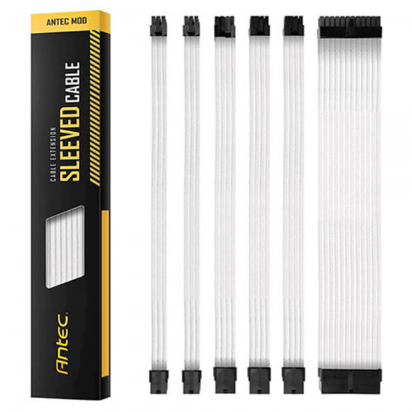 סט מאריכים לכבל מתח ANTEC PSU Sleeved Extension Cable White
