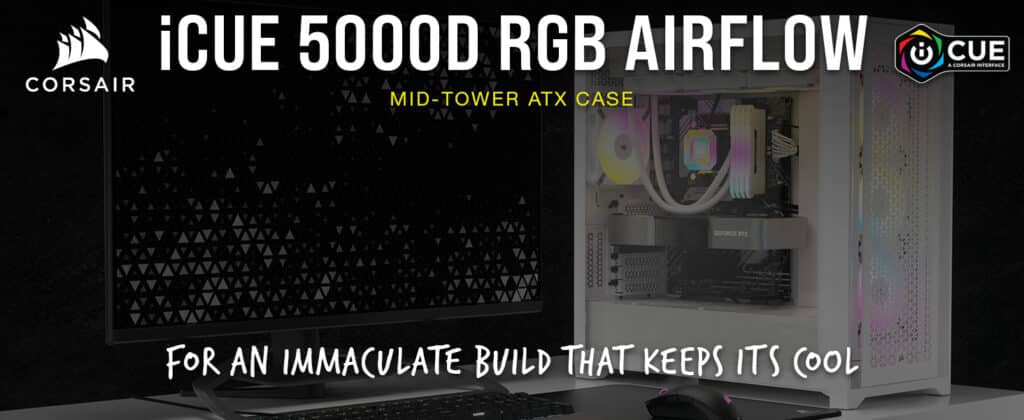 מארז CORSAIR 5000D RGB AIRFLOW Mid-Tower Case White