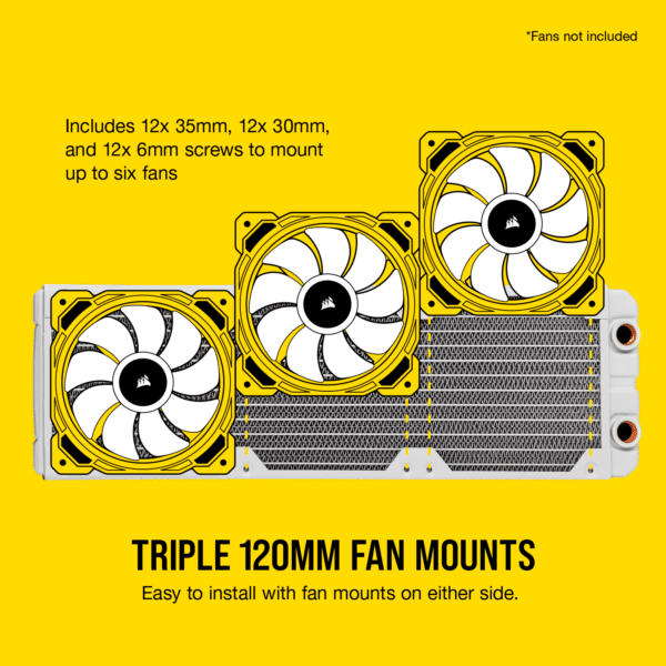 ⁦גוף קירור CORSAIR Hydro X Series XR5 360mm Water Cooling Radiator - White⁩ – תמונה ⁦5⁩