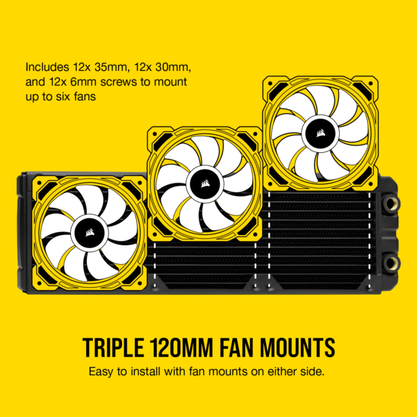 ⁦גוף קירור CORSAIR Hydro X Series XR5 NEO 360mm Water Cooling Radiator - Black⁩ – תמונה ⁦5⁩