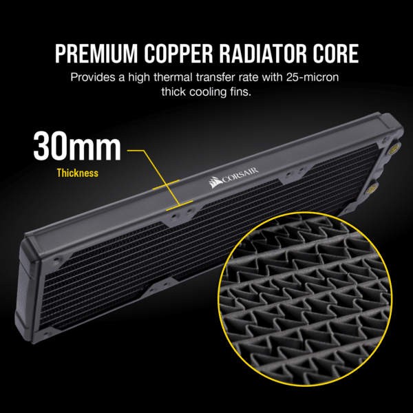 ⁦גוף קירור CORSAIR Hydro X Series XR5 NEO 360mm Water Cooling Radiator - Black⁩ – תמונה ⁦4⁩