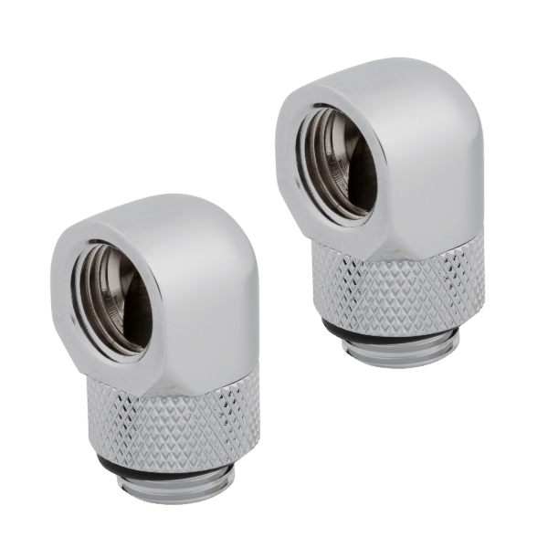 זוג מתאמים CORSAIR Hydro X Series 90° Rotary Adapter - Chrome