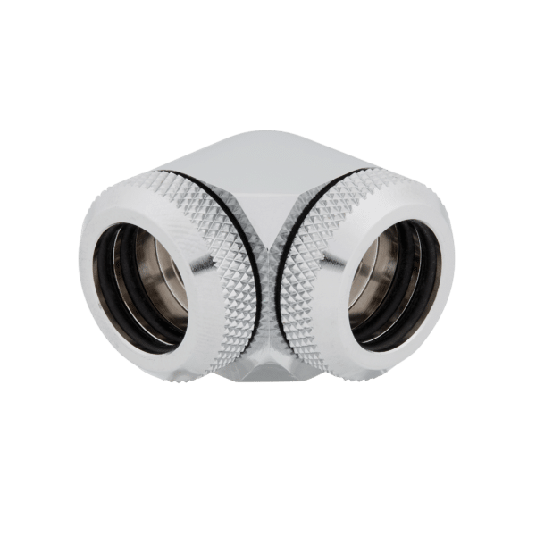 ⁦זוג מתאמים CORSAIR Hydro X Series XF Hardline 90° 14mm Fitting - Chrome⁩ – תמונה ⁦2⁩