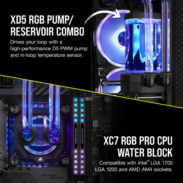 ⁦מערכת קירור נוזלי לבנייה עצמית CORSAIR Hydro X Series iCUE XH305i RGB PRO⁩ – תמונה ⁦6⁩
