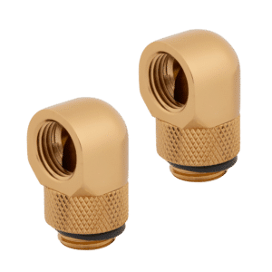 זוג מתאמים CORSAIR Hydro X Series 90° Rotary Adapter - Gold