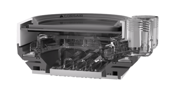 ⁦בלוק למעבד CORSAIR iCUE XC7 RGB ELITE LCD CPU White Water Block⁩ – תמונה ⁦3⁩