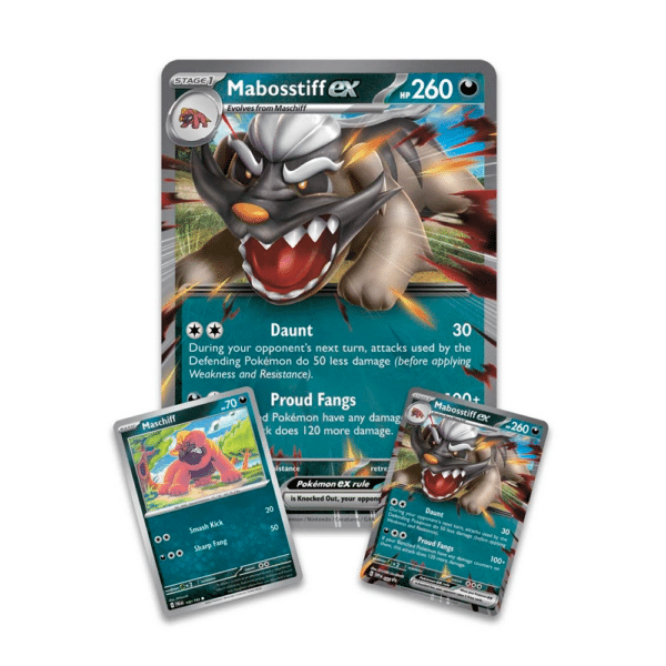 ⁦מארז קלפים - Pokemon TCG Mabosstiff Ex Box⁩ – תמונה ⁦3⁩