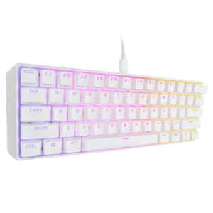 מקלדת מכנית לבנה CORSAIR K65 White RGB MINI 60%