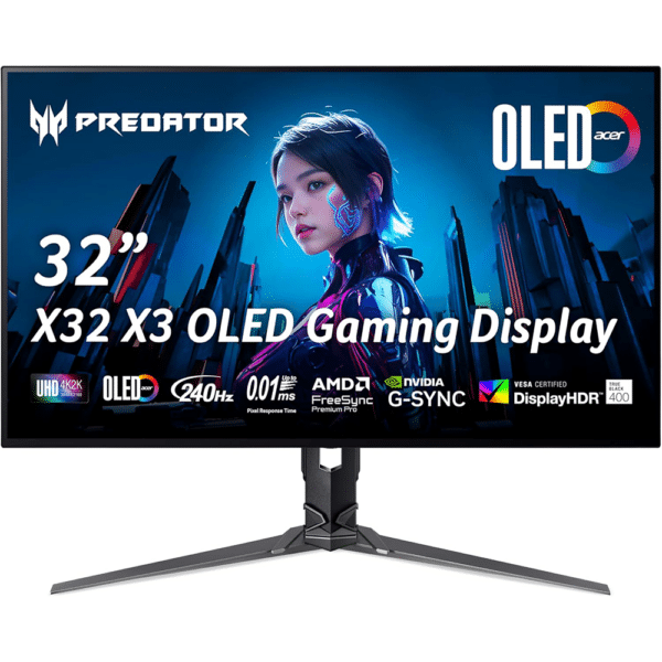 מסך גיימינג Acer Predator 31.5" Predator X32 UHD 3840 x 2160 OLED DFR