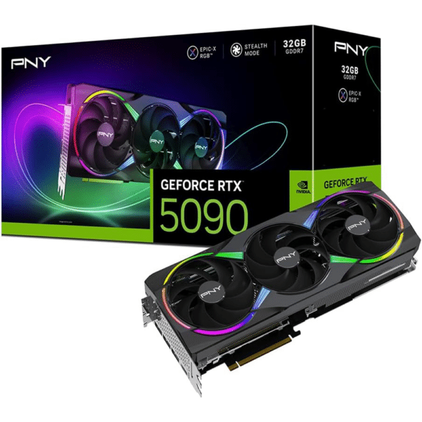 כרטיס מסך PNY GeForce RTX 5090 Epic-X ARGB OC GDDR7 32GB
