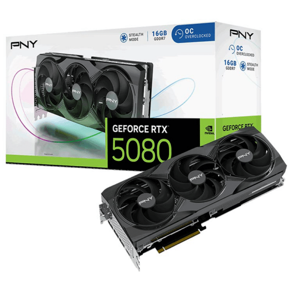 כרטיס מסך PNY GeForce RTX 5080 Triple Fan OC GDDR7 16GB